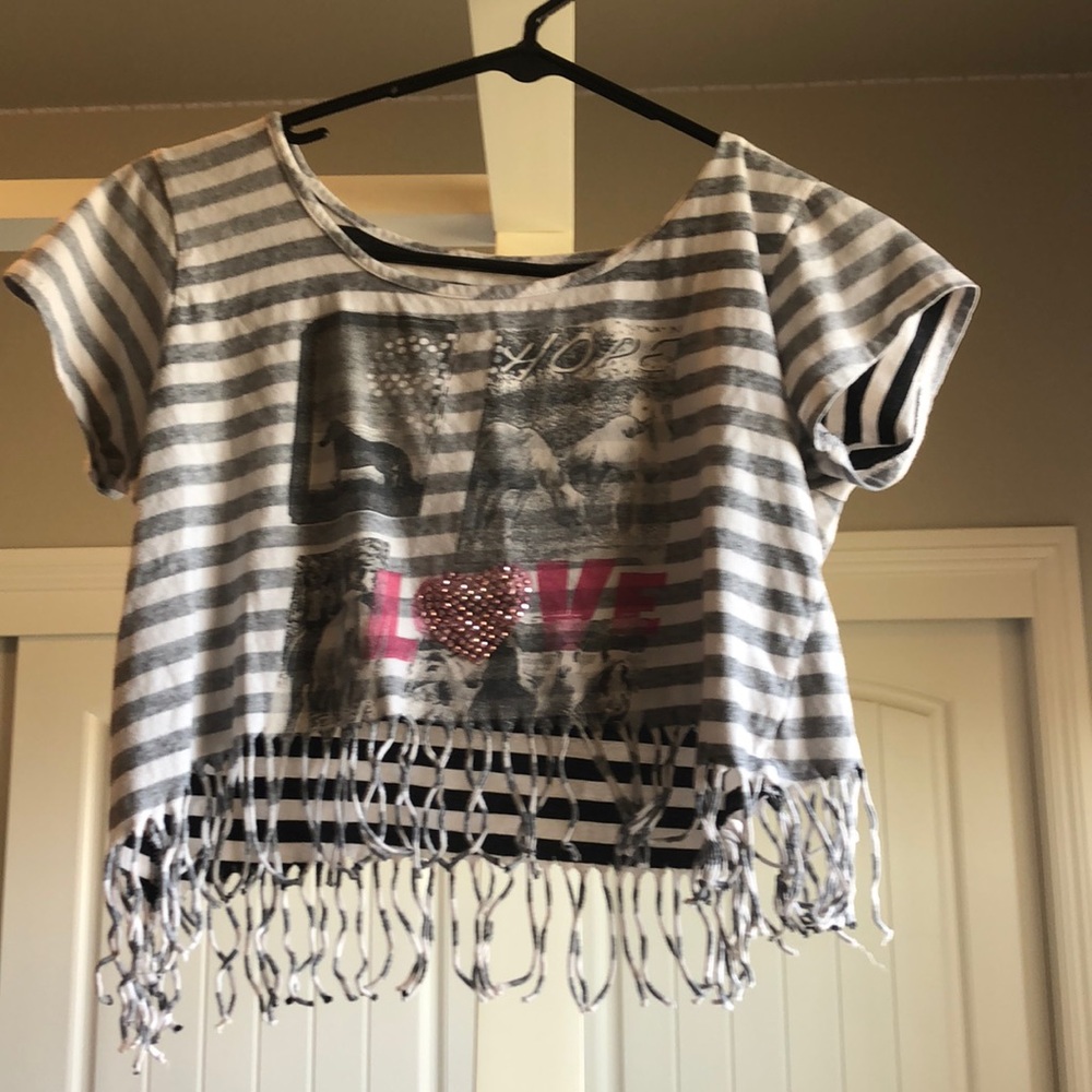 justice love striped top